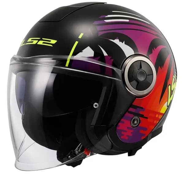LS2 OF620 Classy Palm Black Jet Helmet Size S