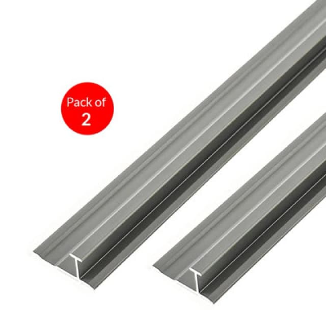 Ener-J I-Bar Aluminium Trims For 8mm Charcoal Boards, Silver Size: 3000 mm (Pack Of 2)