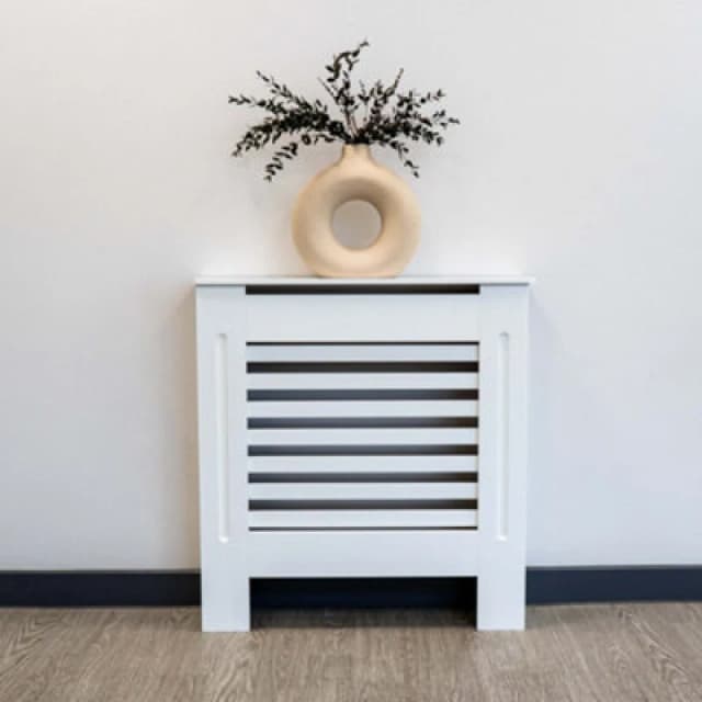 Jack Stonehouse White Horizontal Slat Mdf Radiator Cover - Small - 78Cm (W) X 81.5Cm (H) X 19Cm (D)
