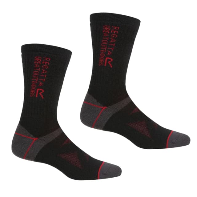 Regatta Regatta 2 Pair Wool Hiker Sock in Black Size: 9-12 Black 9-12 Unisex 5059404198542