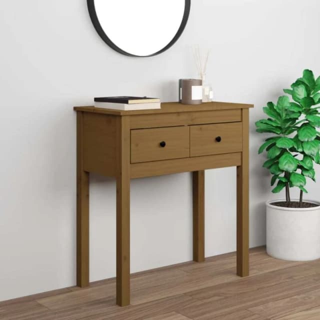 VIDAXL Console Table Honey Brown 70x35x75cm Solid Wood Pine vidaXL 8720287189855