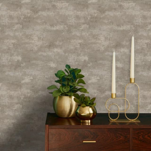 Boutique Boutique Urban Plaster Cream Textured Plain Wallpaper in Brown Size: 10000mm_x_520mm Brown 10000mm_x_520mm Unisex 5011583666618