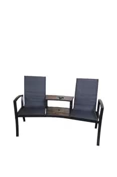 Suntime Havana Black Duo Love Seat / Tete a Tete Garden Bench