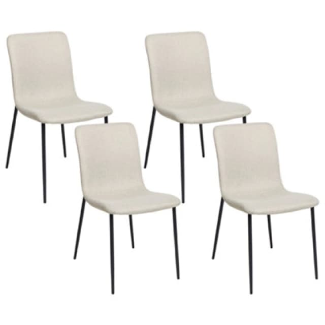 Beliani Set Of 4 Dining Chairs Glendive Light Beige