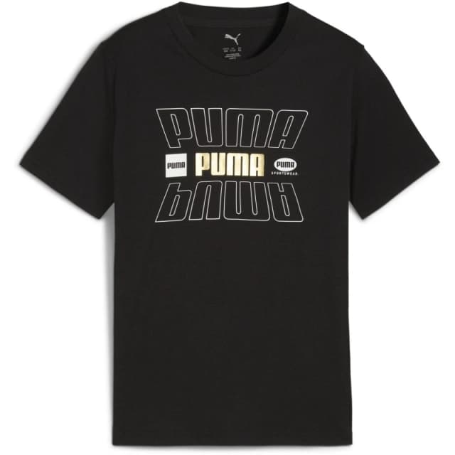 Puma Kids Essentials Graphic Regular Fit T-Shirt Black male 7-8 (S)