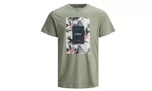 Jack Jones JORFLORALL mens T shirt in Green. Sizes available:S,XS