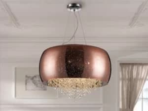 Caelum 6 Light Crystal Cylindrical Ceiling Pendant Copper, G9