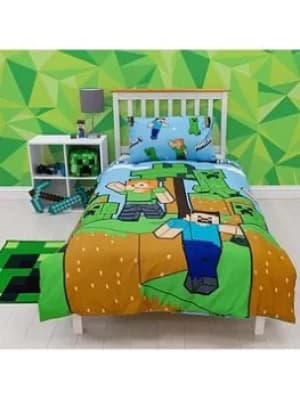 Minecraft Epic Rotary Single Duvet Cover Set, Multi, Size Single