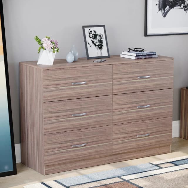 Lassic Vida Designs Riano 6 Drawer Chest Walnut unisex 6 Drawers