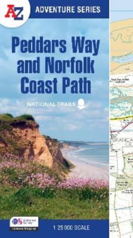 Peddars Way and Norfolk Coast Path. Paperback. By AZ Maps Books