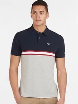 Barbour Colour Block Polo Shirt - Navy, Size L, Men