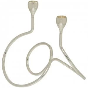 Hotel Collection Swirl Taper candle holder - Silver