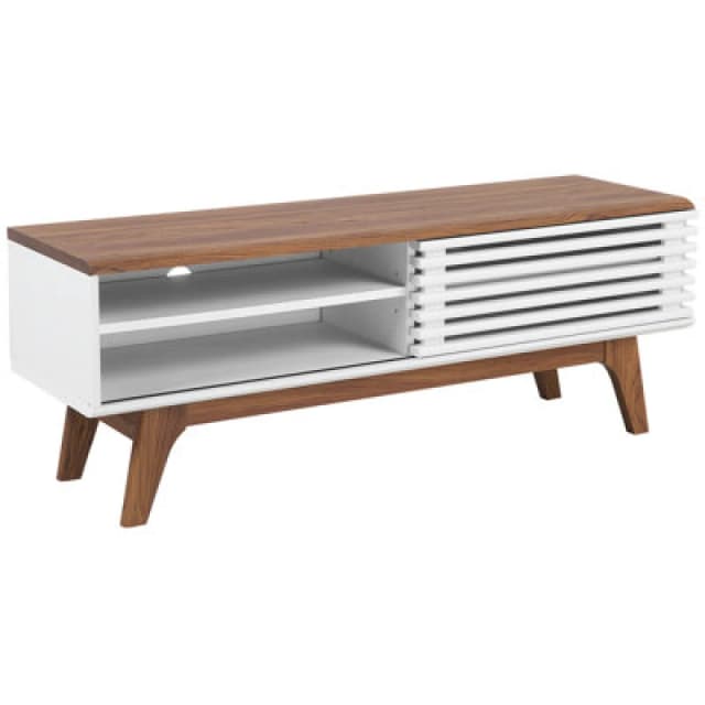 Beliani TV Stand Toledo Ii Brown/ White