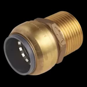 Sealey Sharkbite Straight Adapter 22mm x 3/4" BSPT Brass