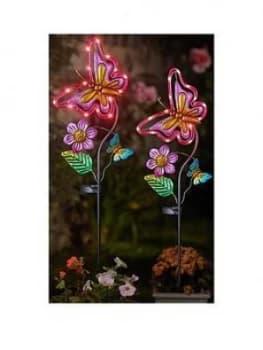 Smart Solar 2Pk Flutterbella Garden Stake Lights