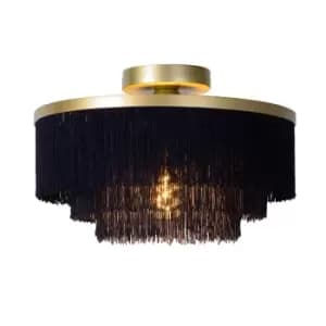 Extravaganza Frills Vintage Flush Ceiling Light - Ø35cm - 1xE27 - Matt Gold, Brass