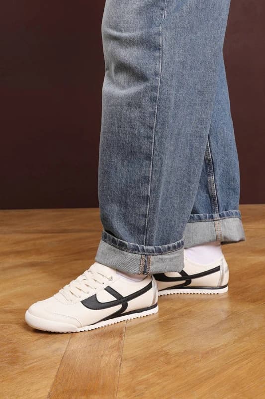 Where's That From Womens 'Caia' Court Lace up Trainer with Stripe detail in Black Size: 4 Black Female 4