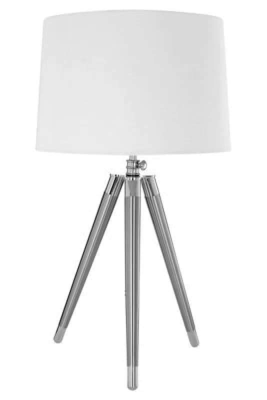 Premier Housewares Electrum Unique Tripod Table Lamp With Cream Linen Shade Cream