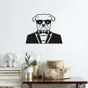 Bulldog Black Decorative Metal Wall Accessory