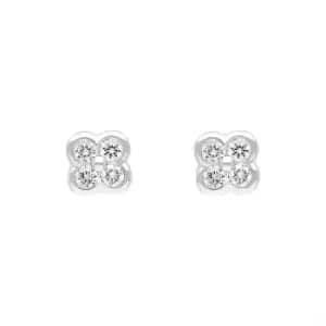 18ct White Gold 0.25ct Diamond Cluster Stud Earrings