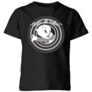 Looney Tunes That's All Folks Porky Pig Kids T-Shirt - Black - 11-12 Years