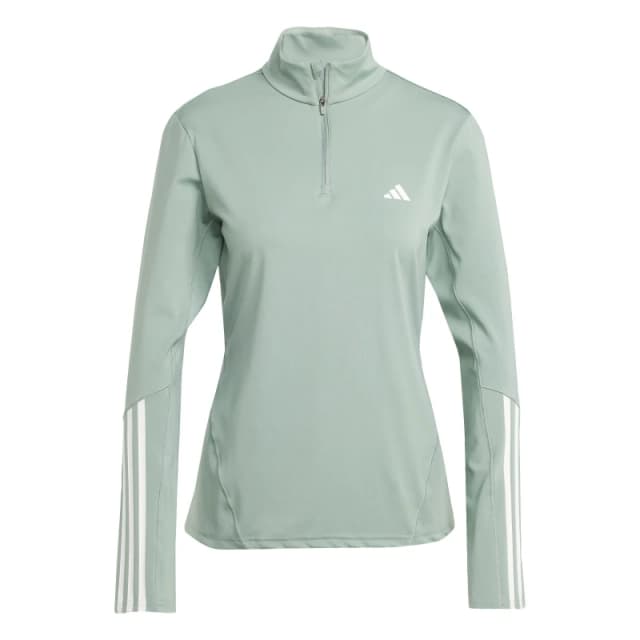 adidas Womens Long-Sleeve Performance Gym Top Linen Green female L (16-18)