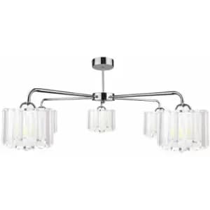 Keter Deco Multi Arm Semi Flush Ceiling Light Silver, 60cm, 5x E27