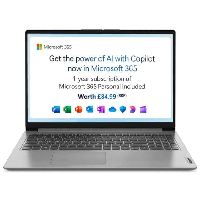 Refurbished Lenovo IdeaPad 1 15IJL7 Intel Celeron N4500 4GB RAM 128GB eMMC 15.6" Windows 11 Home S Laptop 82LX00AHUK-AG