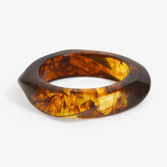 Jon Richard Amber Square Bangle Burnt Orange