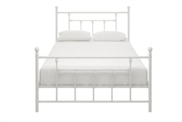 Dorel Manila Metal Bed White Double, White 3236198UK