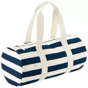 Nautical Barrel Bag (One Size) (Natural/Navy) - Westford Mill