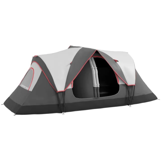 Outsunny Outsunny 2 Room Camping Tent with Waterproof Rainfly & Screen Panels - Grey