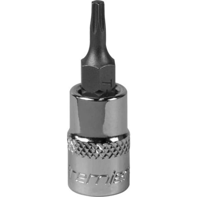 Loops T10 TRX Star Socket Bit - 1/4" Square Drive - PREMIUM S2 Steel Head Knurled Grip Metallics