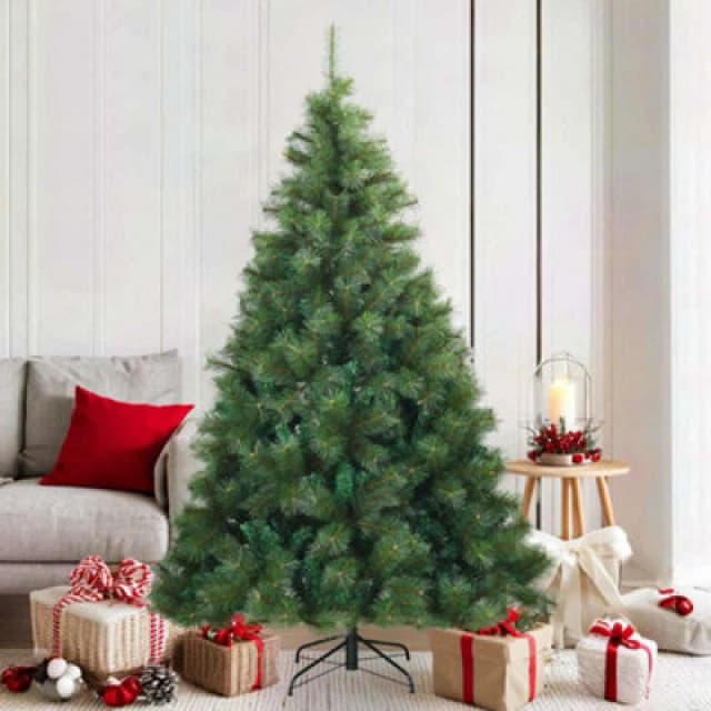 Vidaxl Artificial Hinged Christmas Tree Green 180 Cm Pvc, Steel