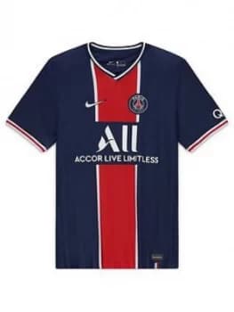 Nike Youth Paris Saint-Germain 20/21 Home Short Sleeved Stadium Jersey, Navy, Size XL