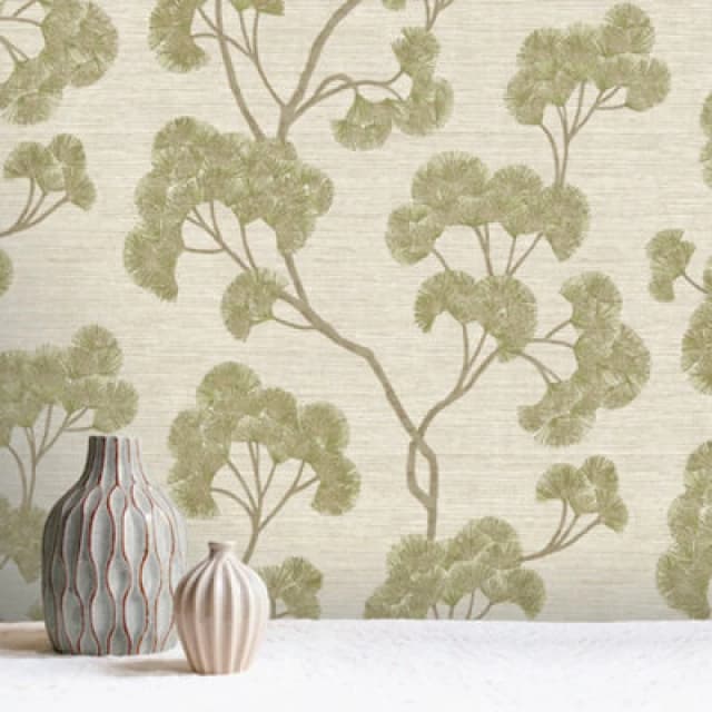 Rasch Sumatra Ginkgo Leaf Green Wallpaper