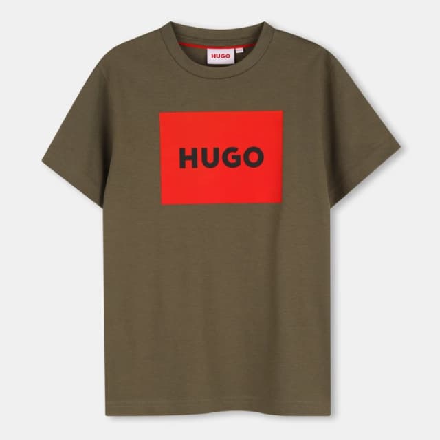 Hugo Kids Square Logo T-Shirt Green male 6Y