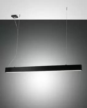 Next LED Integrated Pendant Ceiling Light Light Black Glass