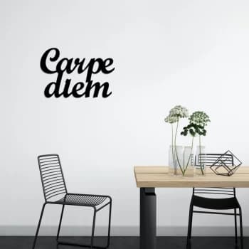 Carpediem 1 - Black Decorative Metal Wall Accessory