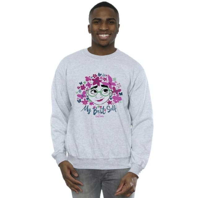 Disney Men Encanto My Best Self Sweatshirt in Grey Size: Small Grey S Male 5063153615533