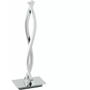 Table Lamp Chrome Shade White Plastic In Line Switch Bulb LED 2x5W Included