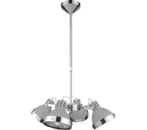 INTERIORS by Premier 4 Pendant Ceiling Light - Grey & Chrome