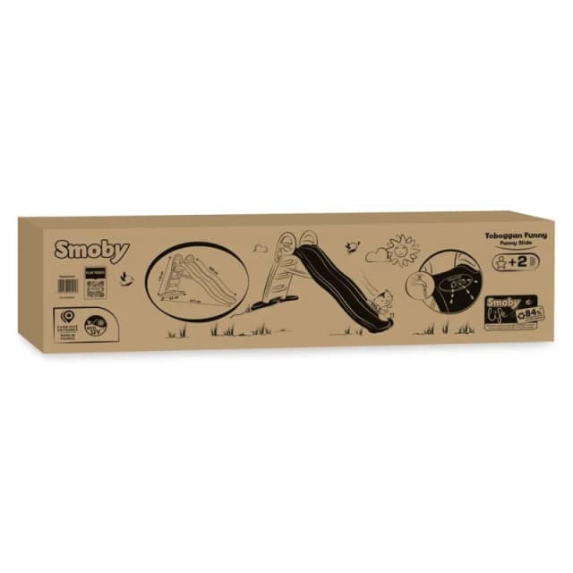 Smoby SMOBY Life - Funny Slide - 2m Slide - Ladder, non-slip steps - UV resistant - Recycled material - From 2 years old 3032168204058