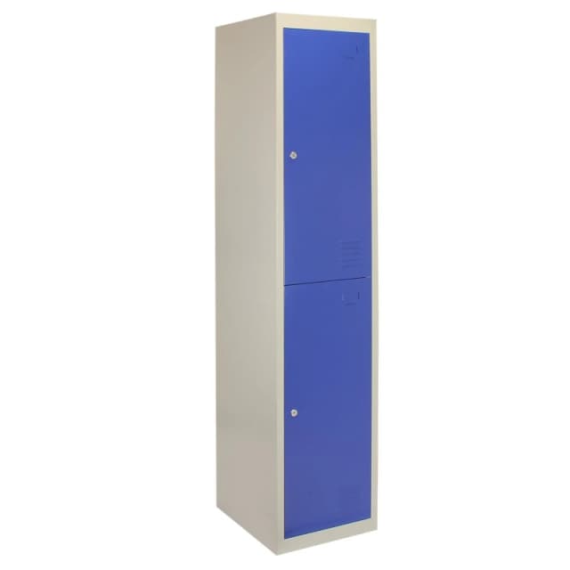 MonsterShop Locker Cabinet Metal Door Flat-Packed Blue And Grey Steel Lockable
