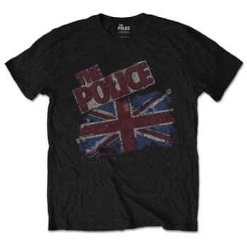 The Police - Vintage Flag Unisex Large T-Shirt - Black