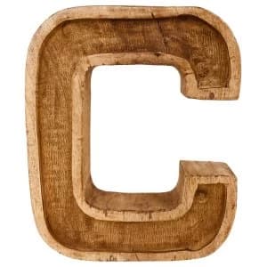 Letter C Hand Carved Wooden Embossed