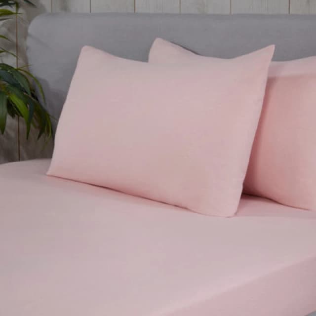 Smart Living Smart Living Brushed Cotton Bed Linen Luxury Fitted Bedsheet or Pillowcase Non Iron in Pink Size: King Pink King Unisex 5056242833925