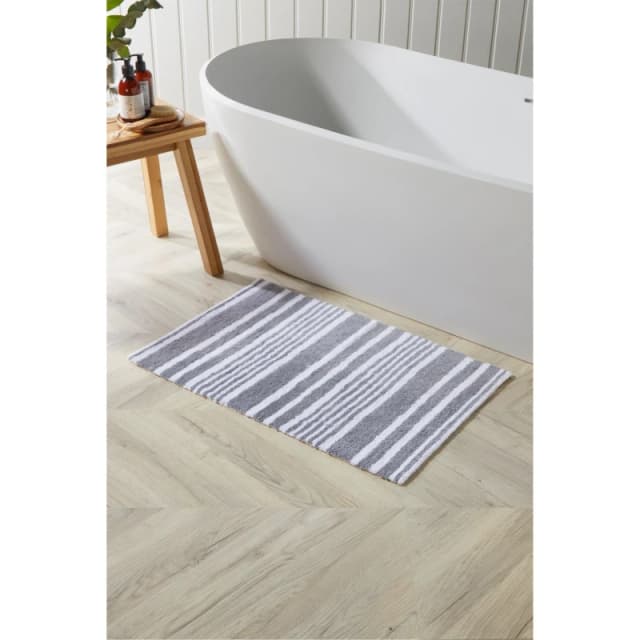 Homelife Stripe Bathmat - Grey Grey One Size