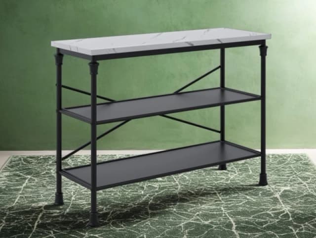 O&Co Vermont Marble Console Table in Black