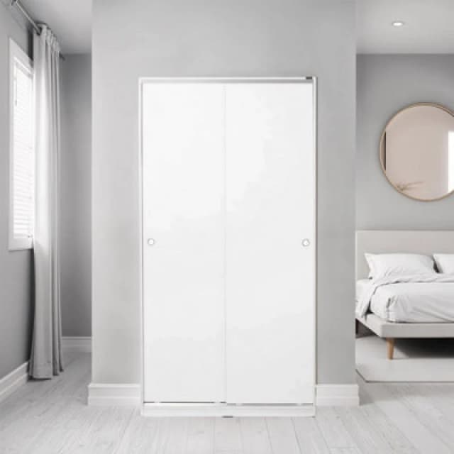 FWStyle FWStyle White Modern 2 Door Double Sliding Wardrobe White One Size Unisex 5056413131027